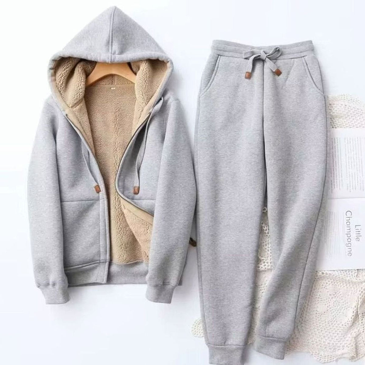 Women's Winter Hooded Zip-Up Tracksuit
