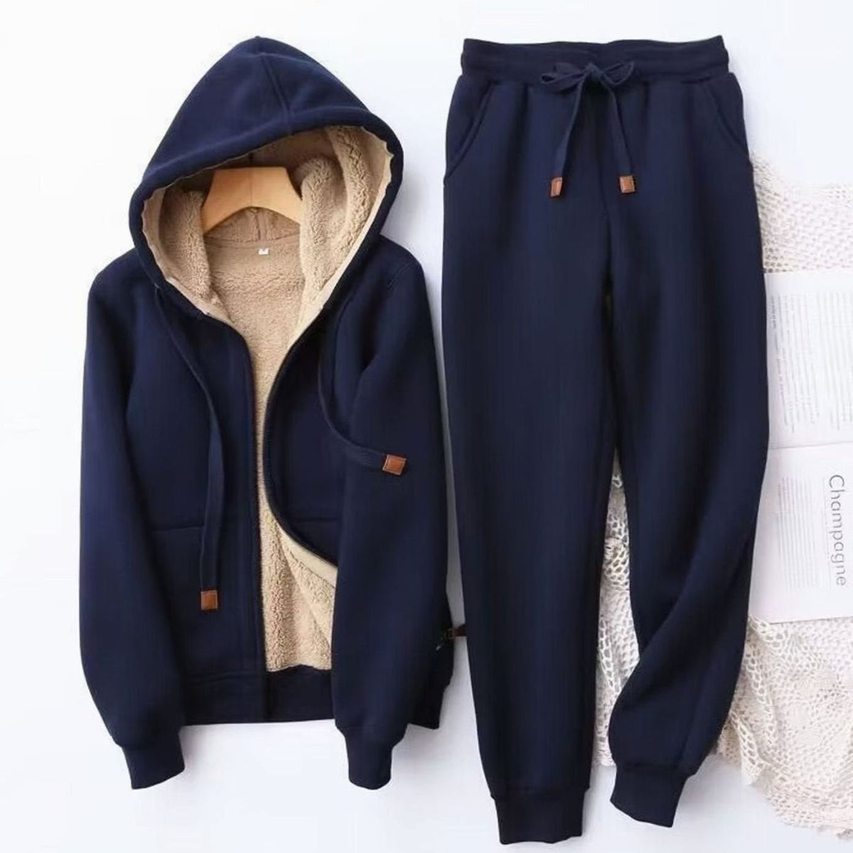 Women's Winter Hooded Zip-Up Tracksuit