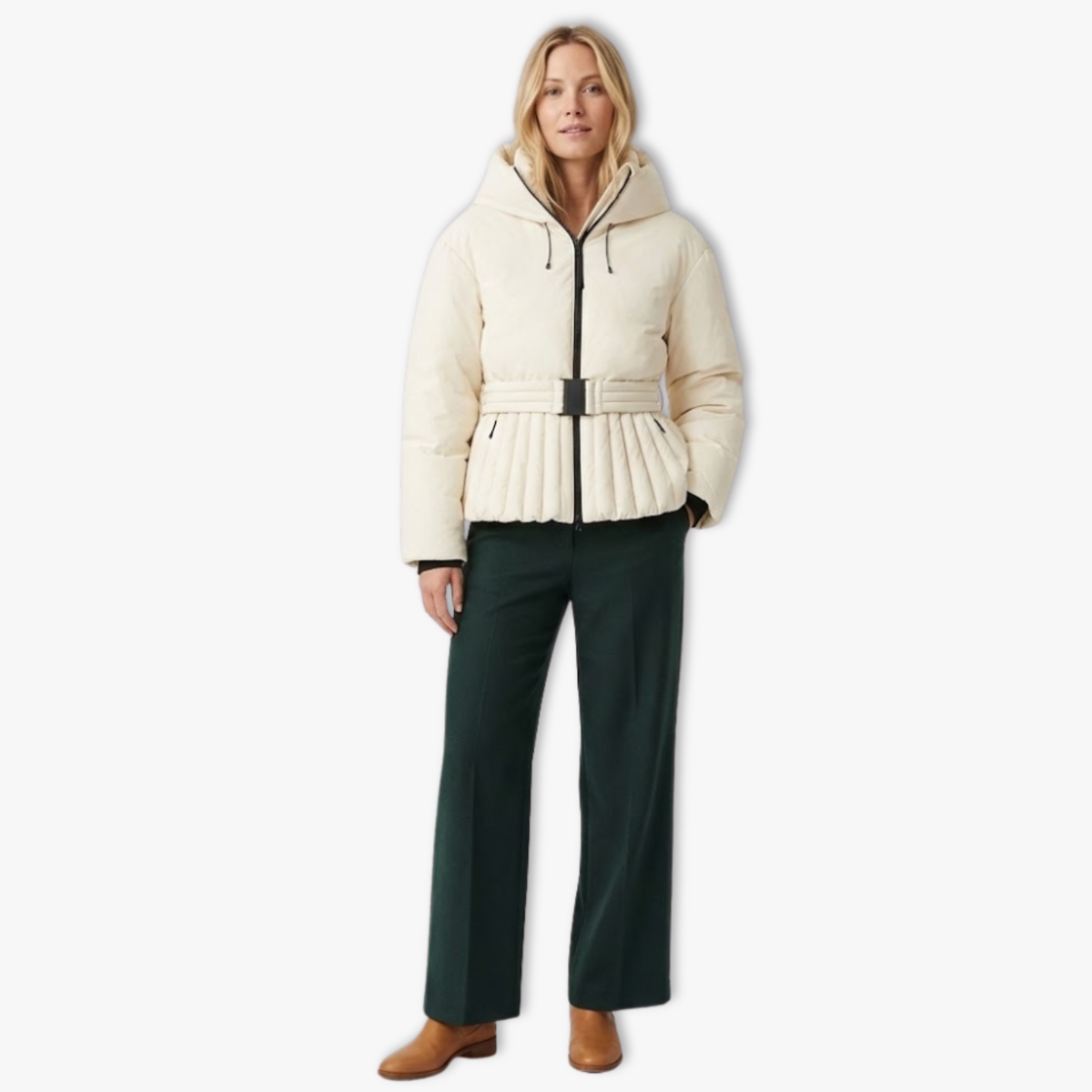 Women's Winter Ski Jacket with Peplum Detail