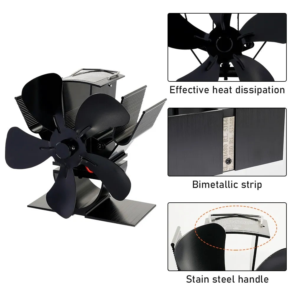 Wood Burner Stove Fan for Log Burning Fire Stoves