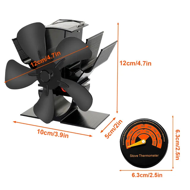 Wood Burner Stove Fan for Log Burning Fire Stoves