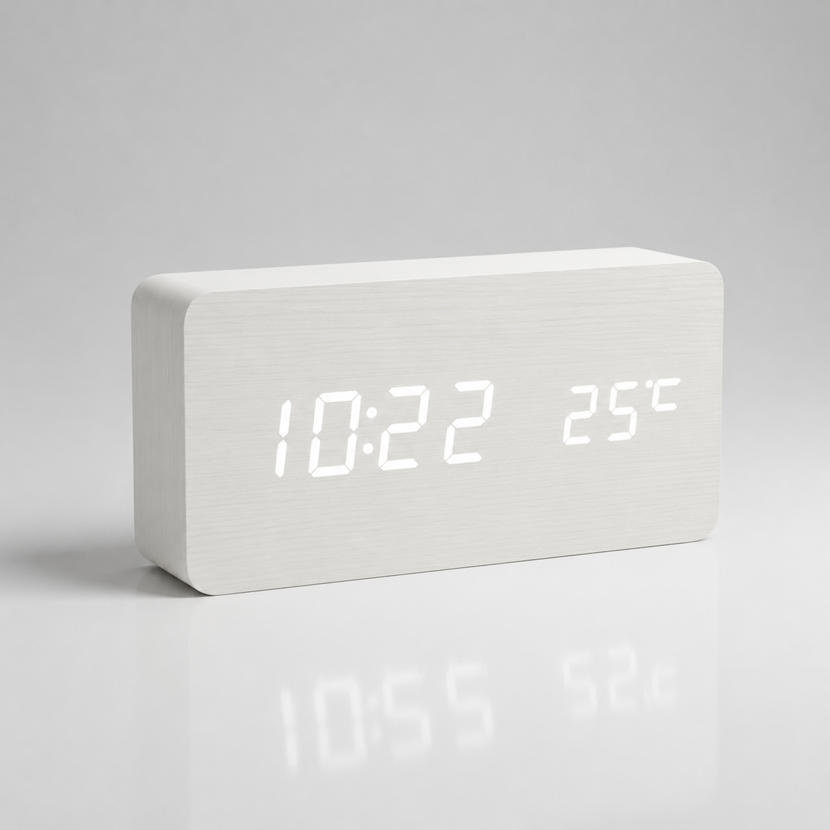 Wood Finish Digital Alarm Clock