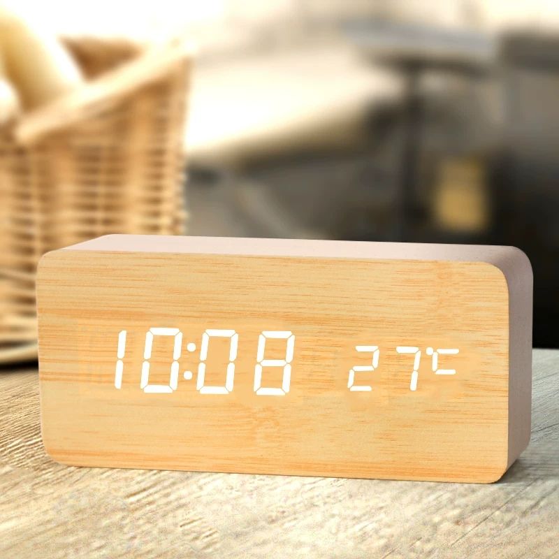 Wooden Digital Desk Clock