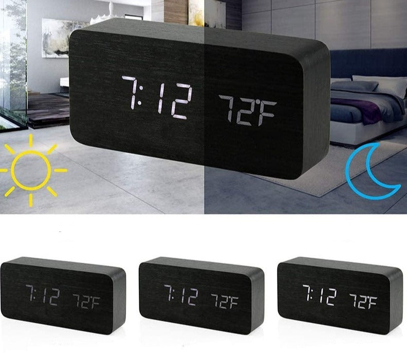 Wooden Digital Desk Clock
