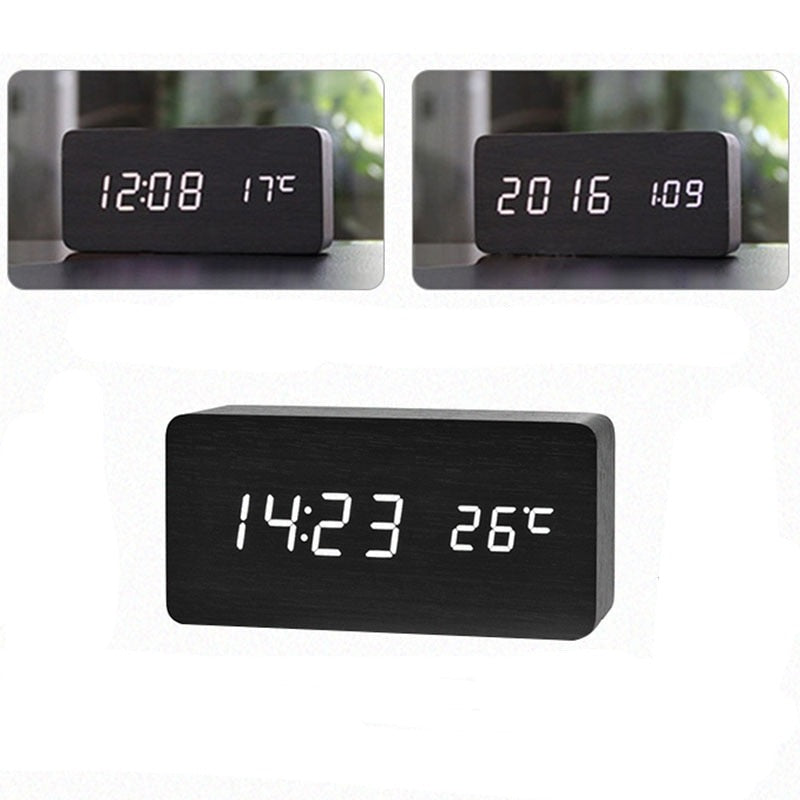 Wooden Digital Desk Clock