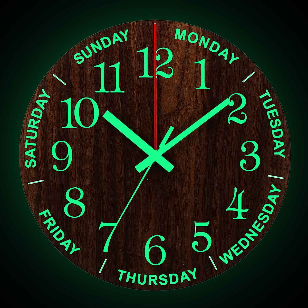 Wooden Wall Clock with Luminous Design