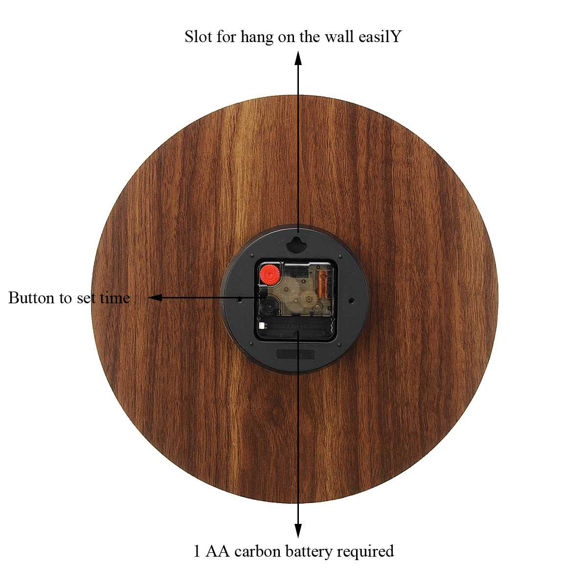Wooden Wall Clock with Luminous Design