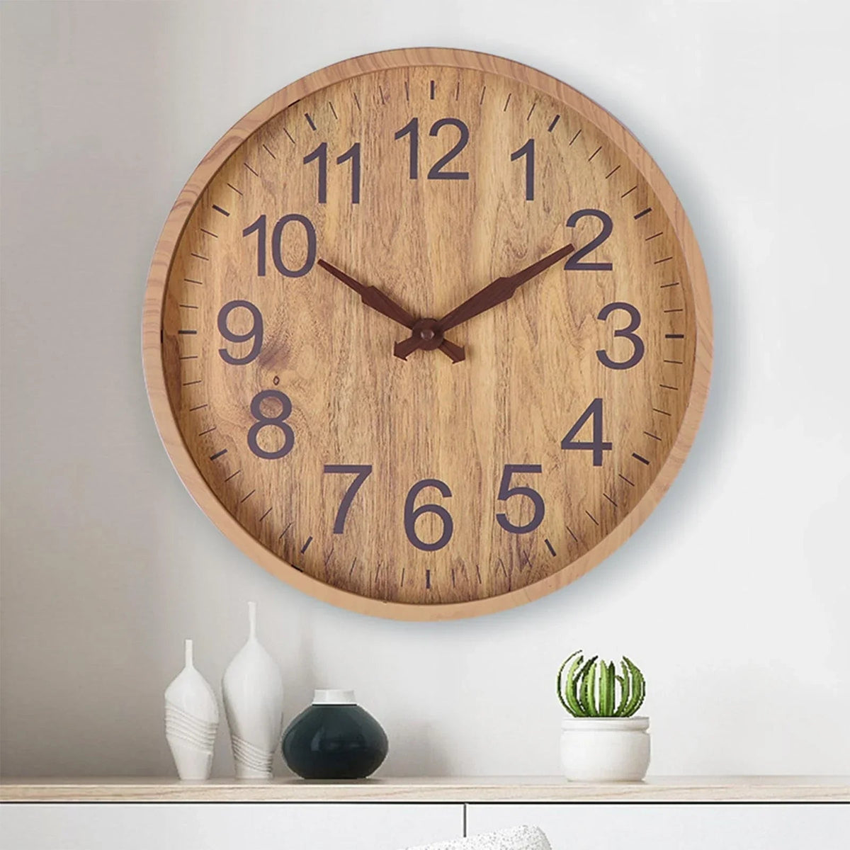 Wooden Wall Clock with Unique Design and Precise Quartz Movement