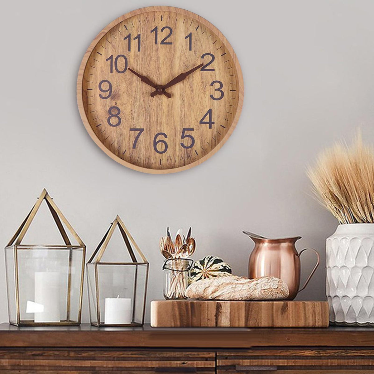 Wooden Wall Clock with Unique Design and Precise Quartz Movement