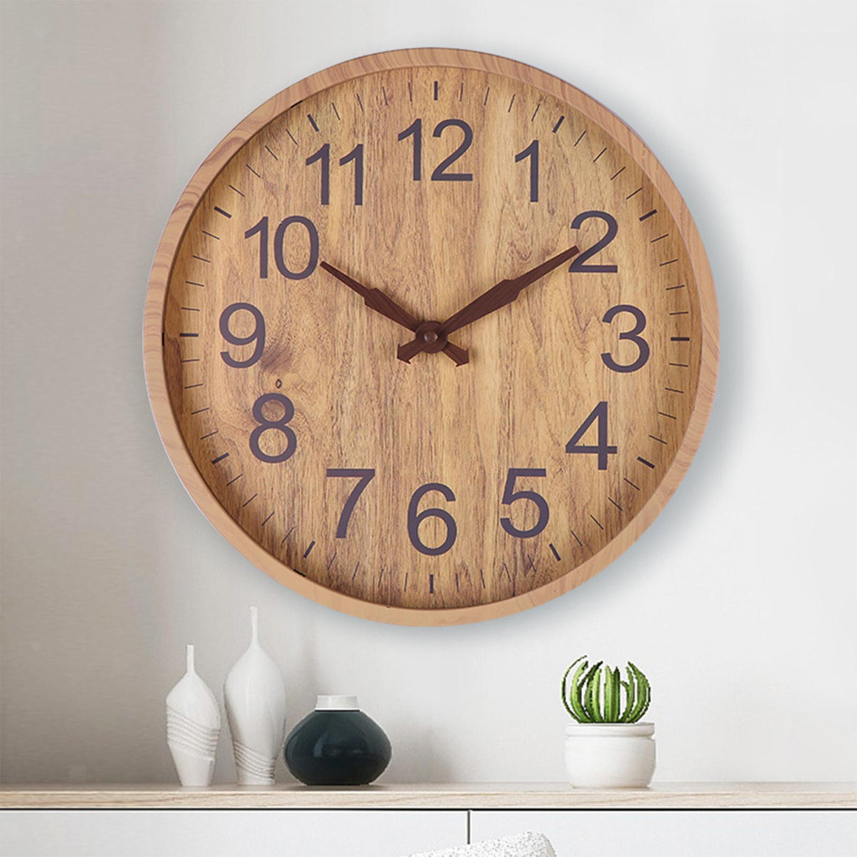 Wooden Wall Clock with Unique Design and Precise Quartz Movement