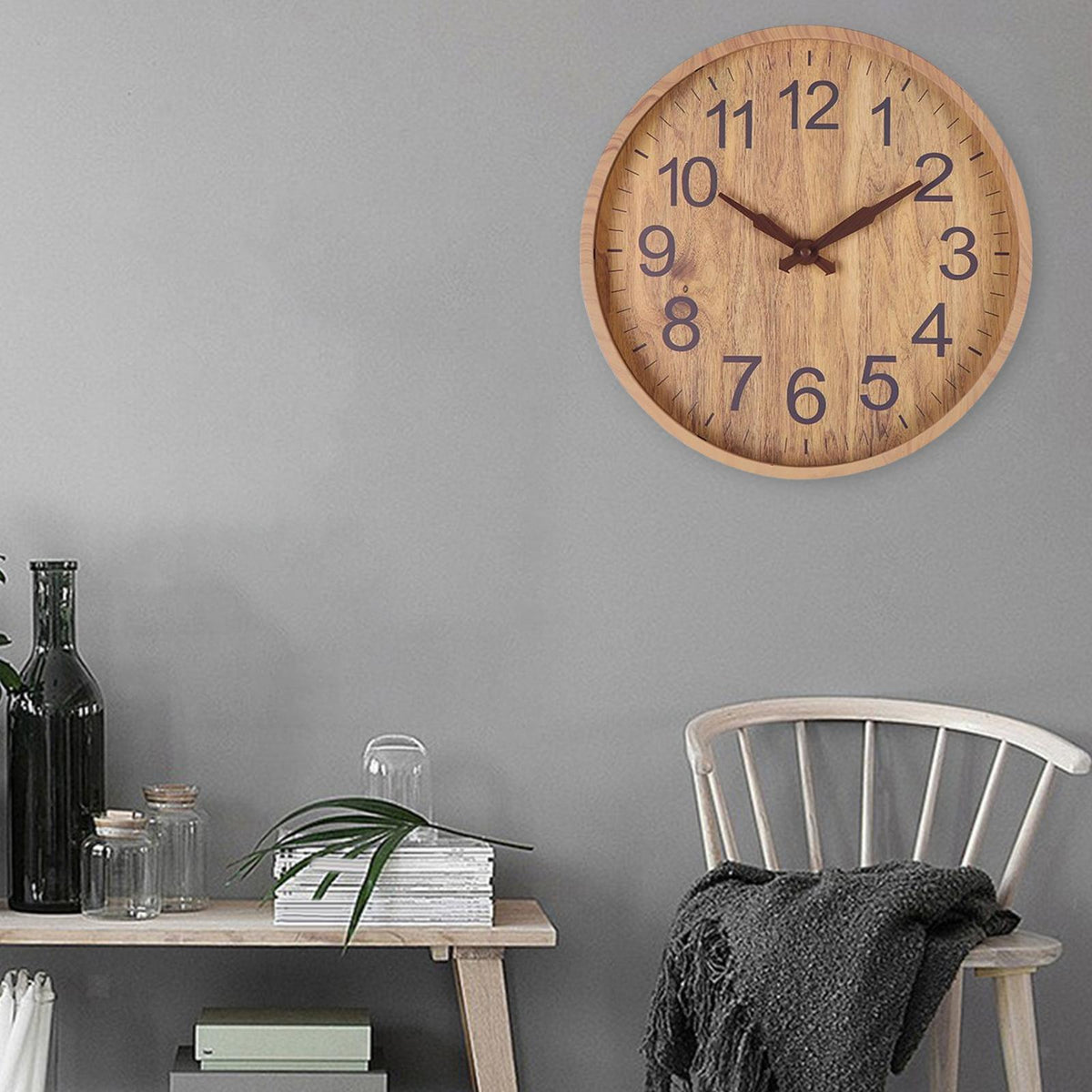 Wooden Wall Clock with Unique Design and Precise Quartz Movement