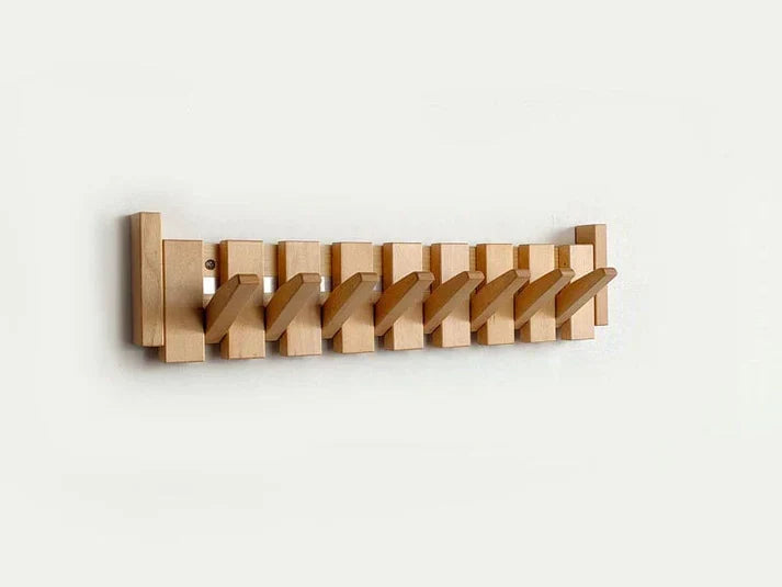 Wooden Wall-Mounted Coat Rack with Musical Design