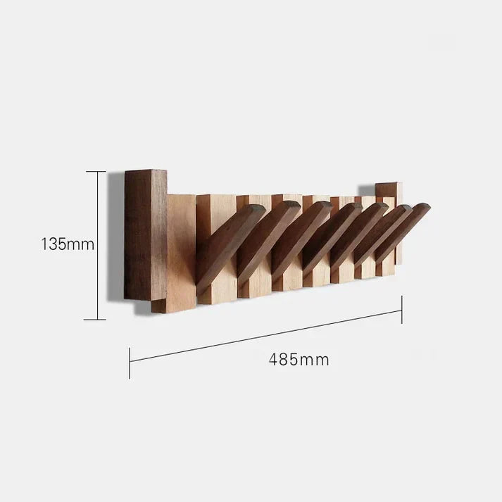 Wooden Wall-Mounted Coat Rack with Musical Design