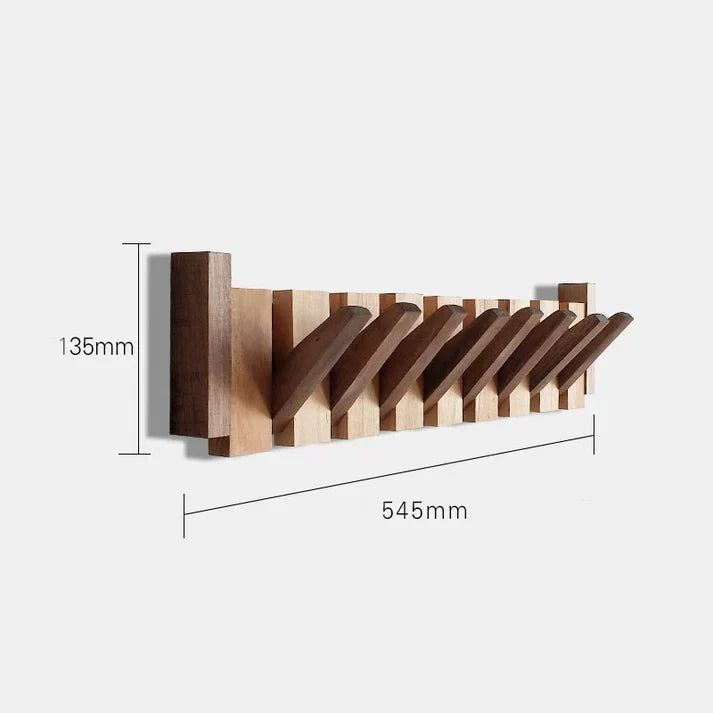 Wooden Wall-Mounted Coat Rack with Musical Design